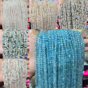 Vente en gros de perles de pierre naturelle carrées facettées 4*4mm, pierre en vrac, <span class=keywords><strong>jade</strong></span> violet naturel, saphir, production de bijoux - Product Image 2