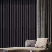Panneau rainuré en PVC ignifuge WPC Great Wall Grid pour fond de télévision avec motif de petite grille