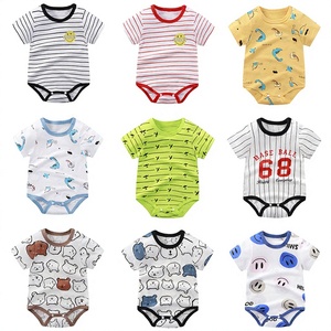 Muchu Mono de Verano para Recién Nacido, 100% Algodón, Manga Corta, Estampado de Dibujos Animados, Cuello Redondo, Body para Bebé con Cierre de Botones - Product Image 2