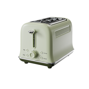 자동 레트로 스타일 전기 토스터 2-슬라이스 가정용 빠르고 쉬운 아침 식사 토스트 플라스틱 하우징에 필수 - Product Image 3