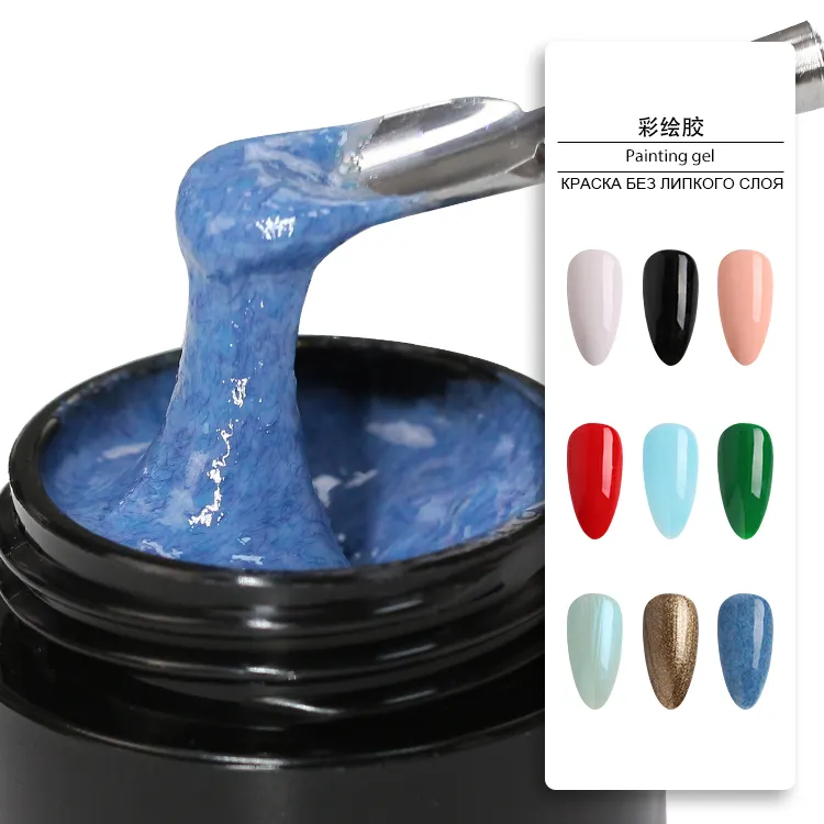 Échantillon gratuit conception OEM étiquette privée emballage solide 9 couleurs style vernis en gel peinture en conserve ongles en gel
