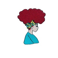 Patch brodé thermocollant « Black Girl Power Queen Sorority » en tissu sergé, nouveau style, en gros et en stock, pour vêtements, sacs et chapeaux