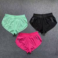 Shorts de sport taille haute sans coutures pour femme, légers, pour course à pied et marathon, avec logo personnalisé pour activités de plein air