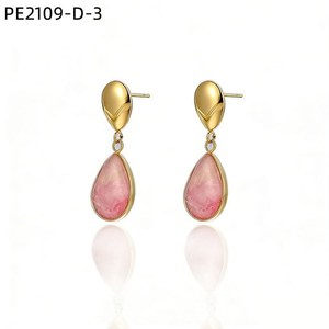 ต่างหูแบบห้อย Amy Amy ชุบทองรูปทรงหยดน้ำประดับเปลือกหอย สำหรับผู้หญิง เหมาะสำหรับงานปาร์ตี้ สไตล์คลาสสิก ตกแต่งขอบแบบ Bezel Setting แฟชั่นต่างหูแบบห้อย - Product Image 3