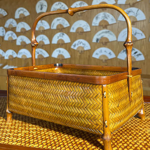 Specialized hand-held <b>bamboo</b> basket for outdoor picnics, woven <b>bamboo</b> basket, Japanese style durable storage basket, - Product Image 2