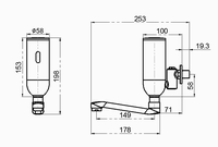 HY-258D CE Huiyi Smart mural automatique 180-Rotation capteur robinet nouveau Design sans contact en laiton corps lavage des mains école