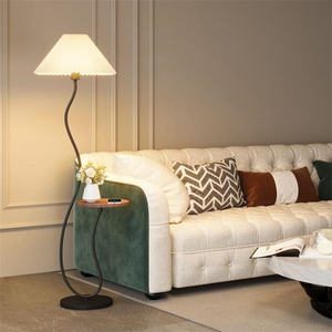 מגהצה לבן מודרני לבן ליד המיטה עם סלון הוביל סלון חדר שינה שינה פנסי קומה - Product Image 4