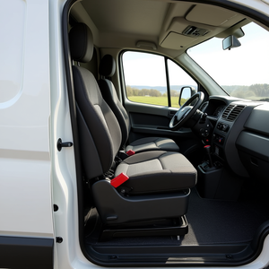 เบาะนั่งคนขับแบบหมุนได้สีดำสำหรับฟอร์ดทรานซิท 150 ปี 2014-2021 เบาะรถยนต์เหล็กอเนกประสงค์ อุปกรณ์ตกแต่งภายในรถยนต์แบบดัดแปลง - Product Image 2