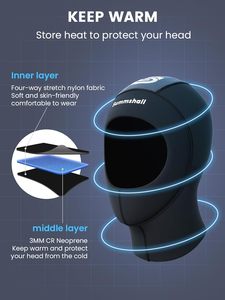 Capot de plongée en néoprène à imprimés personnalisés, <span class=keywords><strong>bonnet</strong></span> de combinaison de <span class=keywords><strong>surf</strong></span>, chapeau de plongée, 3mm 5mm, nouvelle collection - Product Image 6