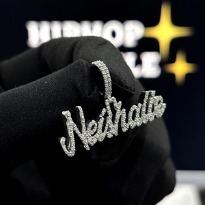 Collar con Colgante de Nombre Personalizado Neishalie, Plata de Ley 925, Estilo Hip Hop, con Micro Pavé de Moissanita, para Hombre y Mujer - Product Image 2