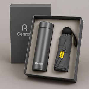 Kit cadeau exécutif : Bouteille d'eau isotherme et parapluie automatique fabriqués en Chine - Product Image 6