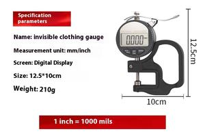 कागज/फिल्म/चमड़े/तार एब्स/सिरेमिक सामग्री के लिए डिजिटल मोटाई गेज 0-12.7 मिमी 0.01 मिमी सटीकता - Product Image 2