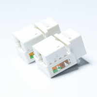 Câble IDC double 110/110, étanche au sol, connecteur Ethernet RJ45 noir à 90 degrés, Cat6 4P4C, Keystone Jack, panneau de brassage modulaire
