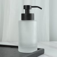 Bouteille en verre transparente et givrée de 350 ml de qualité supérieure pour savon moussant pour les mains avec tête de pompe étanche argentée ou noire