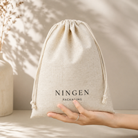 Sac à cordon en lin de bambou biodégradable et recyclable, logo personnalisé, couleur personnalisée, emballage cadeau pour bijoux, soins de la peau, vêtements, éco-responsable