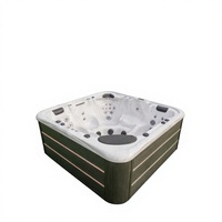 Baignoire de massage moderne pour salle de bain avec télévision, cascade, lumière LED, bulles d'air, système de contrôle Balboa, bain à remous pour deux personnes