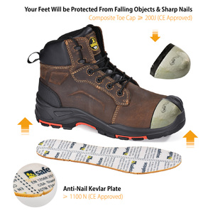 Bottes de sécurité Safetoe résistantes à l'huile et au glissement |   Norme EN ISO 20345 S7 / ASTM |   Cuir véritable imperméable - Product Image 6