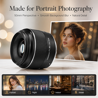 Objectif Yongnuo YN 50mm F1.8S pour appareil photo hybride APS-C à monture E, objectif à focale fixe autofocus en métal