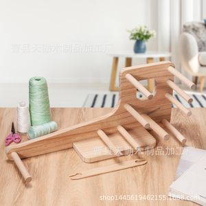 Cross-border creative wooden yarn crochet <b>machine</b> solid wood embroidery yarn ball organizer rack yarn storage and <b>binding</b> rack - Product Image 2