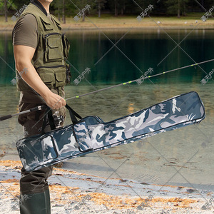 Bolsa de camuflaje para cañas de pescar, correa de hombro de doble capa de 128Cm para pesca en el mar, uso masculino al aire libre - Product Image 2