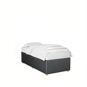 Letto Singolo Imbottito Grigio Scuro con Struttura in Legno Ingegnerizzato, Design Moderno per Arredamento Camera da Letto - Product Image 1