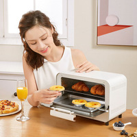 Zogifts Mini fours intégrés pour pizza et gâteaux 750W Électrique Cuisine domestique Séchage Multifonctionnel Four à micro-ondes Grille-pain