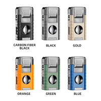 Briquet torche vintage JH personnalisé avec impression sérigraphique / gravure laser, flamme jet premium et coupe-cordon tranchant
