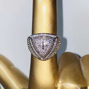 Bagues de mariage en or <span class=keywords><strong>blanc</strong></span> avec diamants en moissanite, style <span class=keywords><strong>rappeur</strong></span> américain, bijoux hip-hop volumineux - Product Image 6