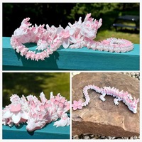 Outgoto Dragón de Flor de Cerezo Impreso en 3D de 11.8 pulgadas, Juguete Articulado Realista, Decoración de Escritorio y Coleccionable