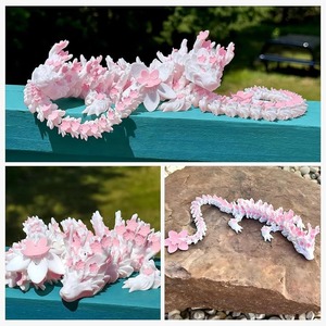 <span class=keywords><strong>Dragon</strong></span> articulé réaliste en forme de fleur de cerisier imprimé en 3D, 11,8 pouces, jouet anti-stress, décoration de bureau et objet de collection - Product Image 3