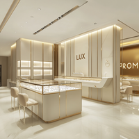 LUX personnalisé moderne haut de gamme de luxe or bijoux magasin bijoux salle d'exposition meubles design idées vitrine pour les bijoux