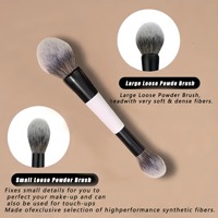 Logotipo personalizado 4PCs Brochas de maquillaje de doble punta Polvo de contorno sintético vegano Corrector Blush Brush Set de brochas de maquillaje