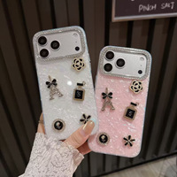 Coque de téléphone antichoc personnalisée avec bordure diamantée pour tous les modèles de nouveaux iPhone 18, 17, 16, 15, 14 Pro Max – Coque en pierre