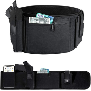 Marsupio personalizzato Unisex portatile invisibile tattico di ultima concezione a doppio lato con motivo geometrico nero in Neoprene impermeabile - Product Image 1
