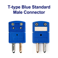 Probe Termokopel Tipe T Standar, Konektor Termokopel Plastik Biru, Adaptor Terminal Soket Mini Plug Jantan