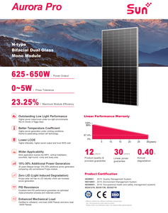 แผงโซลาร์เซลล์แบบสองหน้าประสิทธิภาพสูงขายดีสำหรับกำลังไฟ 625 วัตต์ - Product Image 4