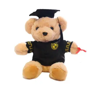 Custom Thermal transfer blank clothes graduation bear doll doctor graduation doctor bear plush toy bachelor clothing teddy bear