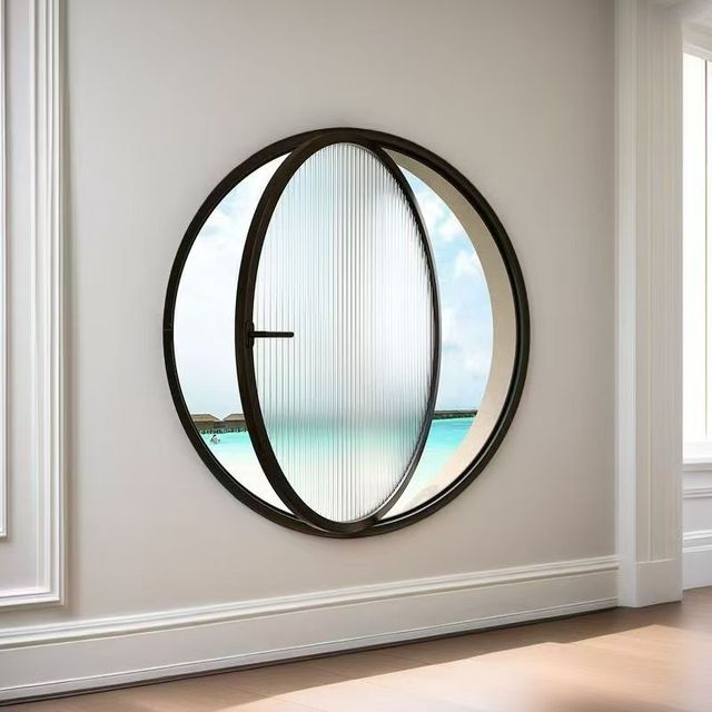 KT Creative Circular Rotating Aluminum Alloy Swing Outdoor Window Modern Design Waterproof Dust-Proof Features for Kitchen Use