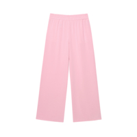 Ensemble 2 pièces pour femmes, haut en dentelle et pantalon taille haute, motif uni, tenue pour le printemps et l'automne