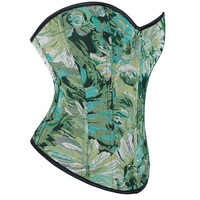 Vert Gothique Victorien Burlesque Vintage Costume Plus La Taille Sexy Dentelle Push Corset Bustier Tops Ferme Overbust Fleur Respirant