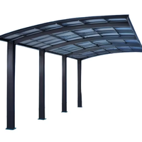 Système de carport solaire moderne pour entrepôt européen, en aluminium léger, étanche, avec panneaux photovoltaïques, pour stationnement double de véhicules, finition poudrée