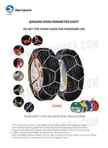 Chaînes à neige HIDEA robustes de type KN 12 mm pour voitures, barres transversales carrées, antidérapantes, pour <span class=keywords><strong>pneus</strong></span>, pour routes hivernales enneigées - Product Image 6