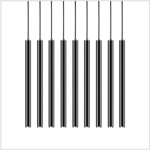 Lámpara Colgante Cilíndrica Negra Moderna con Altura Ajustable, Control Remoto, Acero Inoxidable, LED E26, 3500K, Blanco Cálido para Sala de Estar - Product Image 1