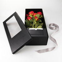 Scatola Rettangolare per Fiori con Coperchio Trasparente, Scatola Pieghevole in Cartone per Bouquet da Sposa, Regalo, Forniture per Fioristi all'Ingrosso