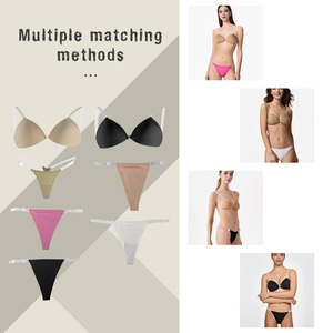 Front Closure Invisible Adhesive <strong>Bra</strong> Adjustable <strong>Back</strong> Sheer Triangle <strong>Bra</strong> <strong>with</strong> <strong>Clear</strong> <strong>Straps</strong> - Product Image 5