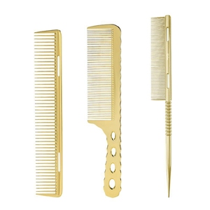 Peignes de coiffure professionnels <span class=keywords><strong>pour</strong></span> salon, ensembles de 3 pièces, peigne à cheveux <span class=keywords><strong>pour</strong></span> femmes, peigne à cheveux en aluminium <span class=keywords><strong>pour</strong></span> hommes - Product Image 5