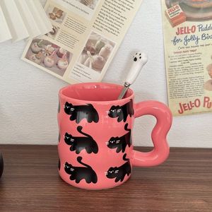 Perfect Quality Small Cat Pattern <b>Ceramic</b> <b>Mug</b> Wave Shaped Design Large Capacity Milk <b>Mug</b> Eco-friendly Dishwasher Microwave Safe - Product Image 4