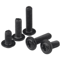 Tornillo de Cabeza Cruzada PWM con Arandela, Tornillo de Cabeza Redonda con Tornillo Mediano, Tornillo para Caja de Ordenador M5 Negro