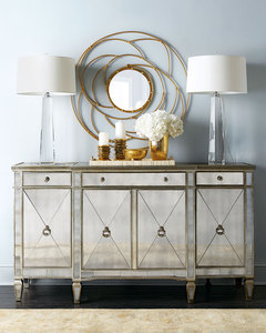 Modern Living Room Furniture extra Long <strong>Mirrored</strong> <strong>Sideboard</strong> - Product Image 3