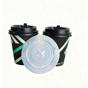 Gobelet à thé jetable personnalisable durable de 8 oz, à paroi simple, bon marché, pour boissons chaudes, gobelet à café en papier avec couvercles en plastique - Product Image 4